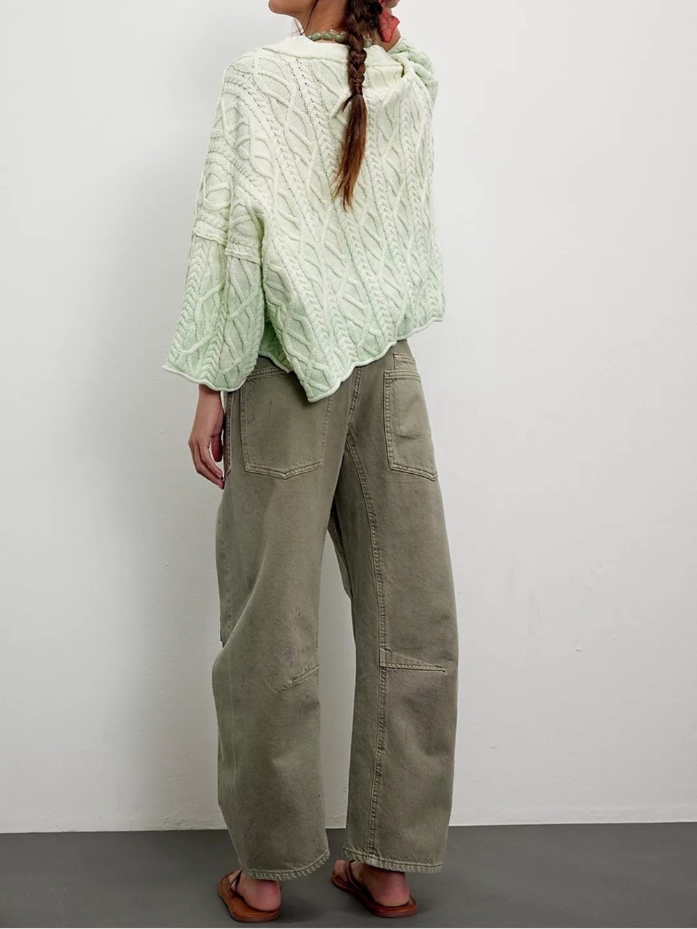 We The Free Olive Green Wide Leg Patch Pocket Pants - Picture 3 of 6
